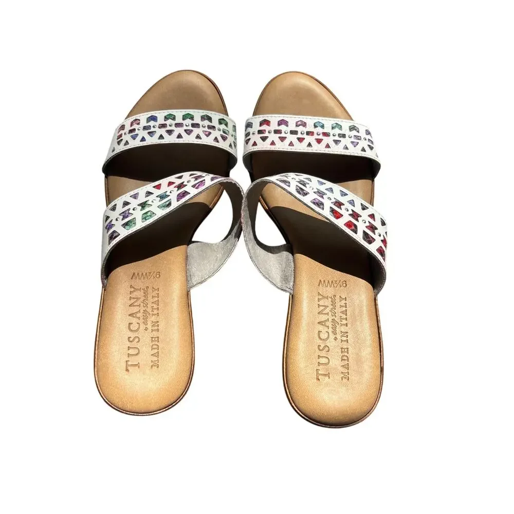 Tuscany by Easy Street Viniko Sandals 9.5 W Leather Never Worn Comfort Shoe Boho